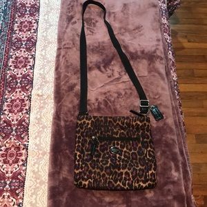 Purple leopard coach purse